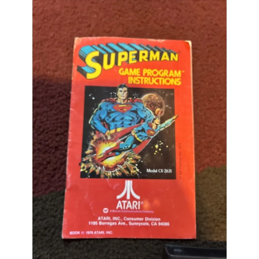 Atari 2600 Superman 1979 Cartridge And Instructions